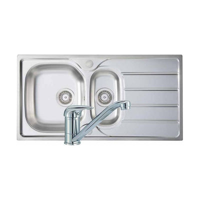 Prima 1.5 Bowl Stainless Steel Kitchen Sink & Single Lever Tap Pack - CPR042
