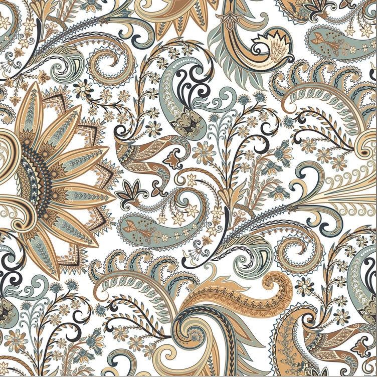 Darla Paisley Mysore Matt Porcelain Tile - 250x250mm- N23