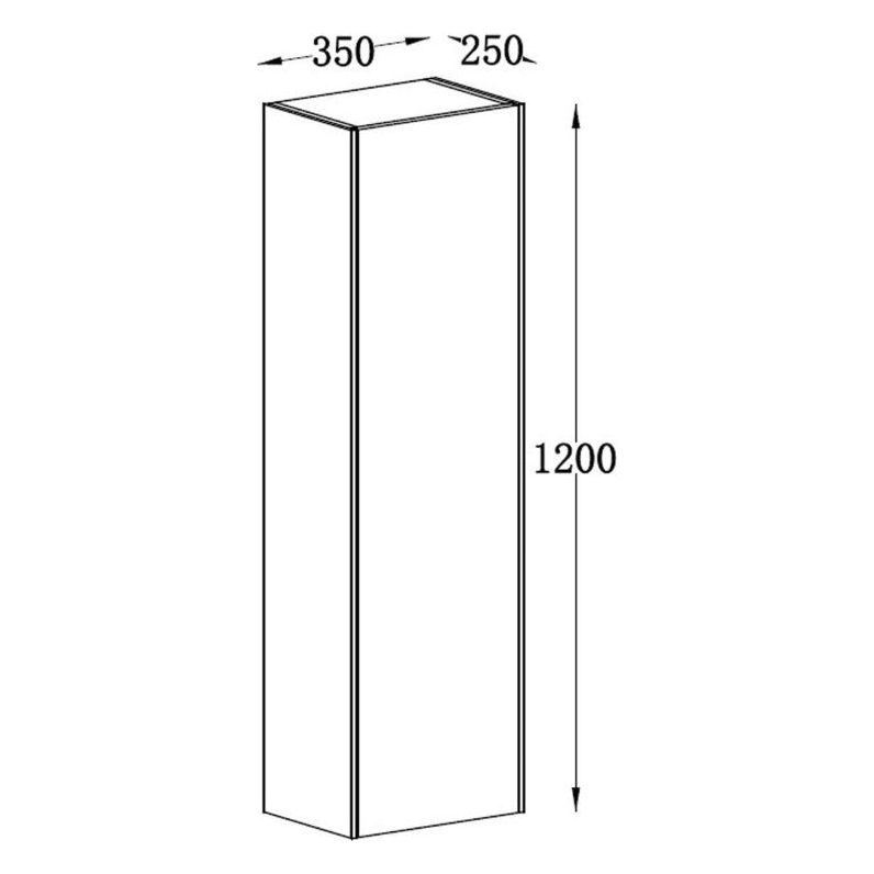 Deane Wall Mounted Tall Storage Cabinet in Grey Linear