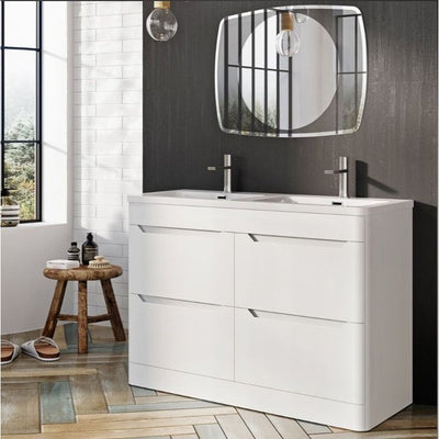 Eon Floor Standing 1200mm Vanity Unit in Matt White