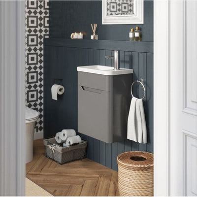 Eon 450mm Wall Hung Cloakroom Vanity Unit in Charcoal