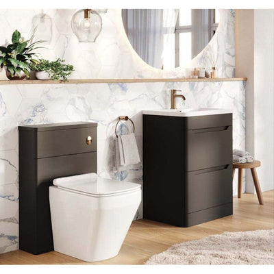 Eon Floor Standing 500mm Vanity Unit in Matt Black N24