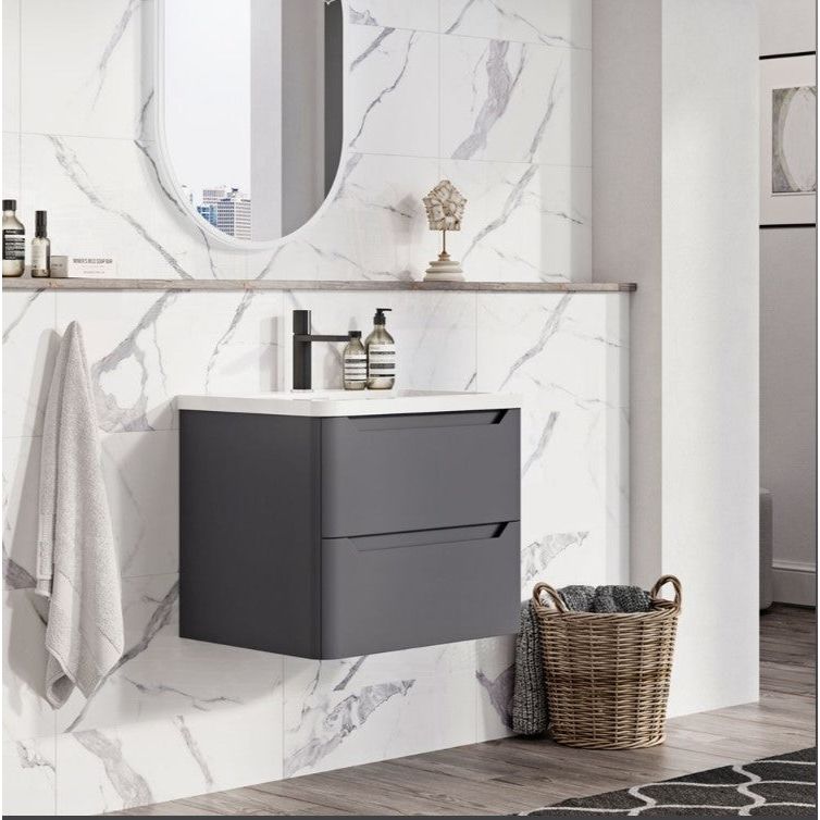 Eon Wall Hung 600mm Vanity Unit in Charcoal