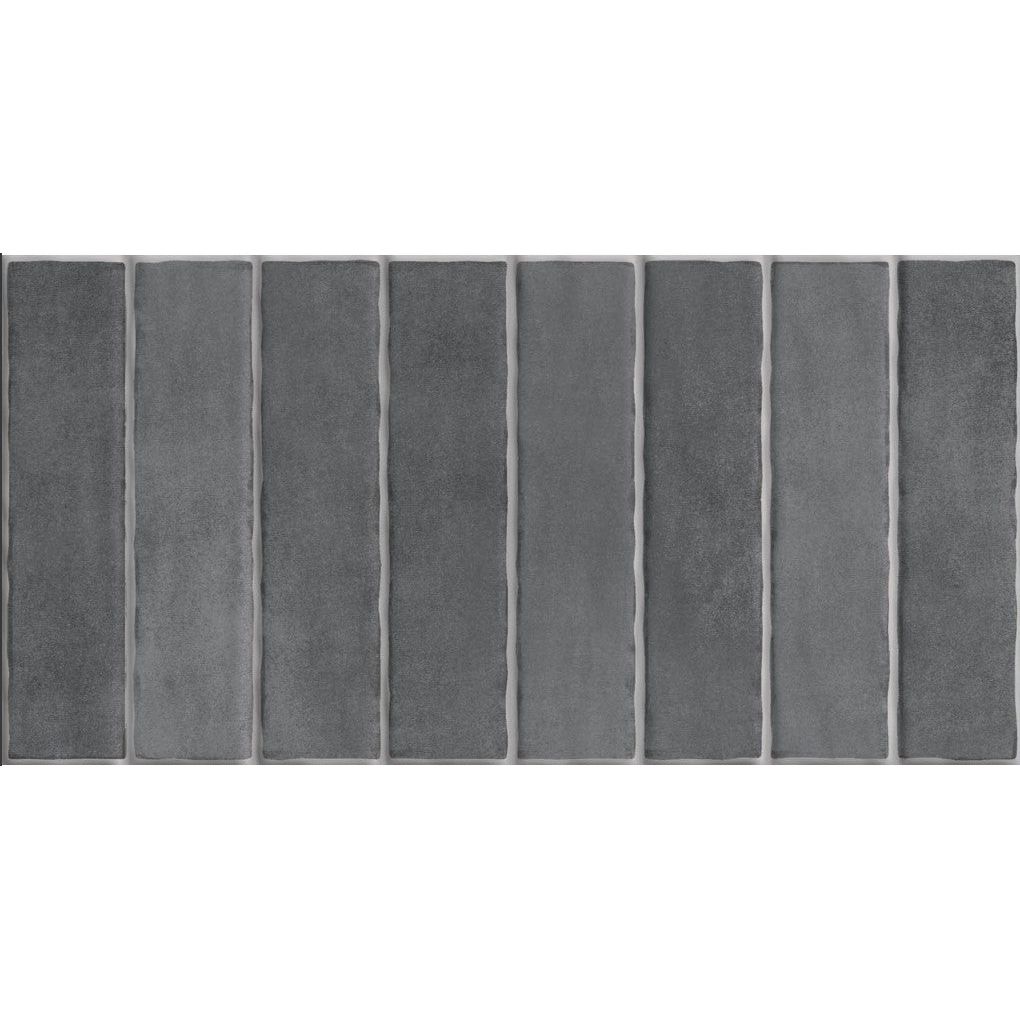 Emory Grey Stripe Gloss Ceramic Tile - 600x300mm- N23