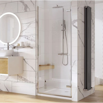 Evelyn 1500mm Hinged Shower Door with Fixed Panel