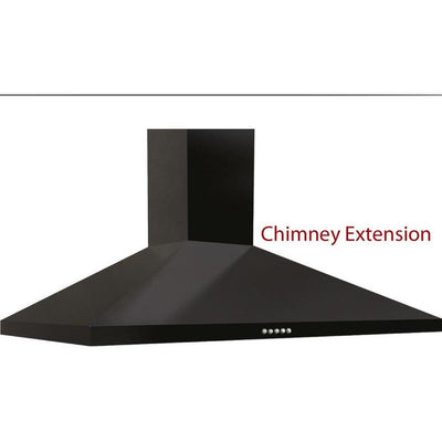 Prima 81cm Chimney Hood Extension - Black PRCH900