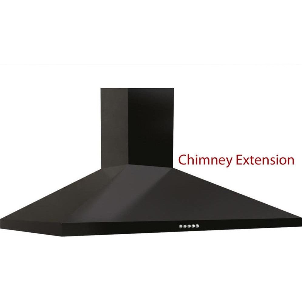 Prima 81cm Chimney Hood Extension - Black PRCH900