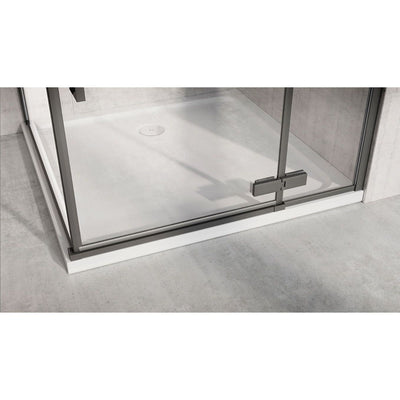 Gianna 800mm Black Hinged Shower Door