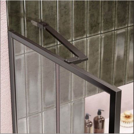 Hopper Gunmetal Shower Screen Angled Support Bar - 480mm