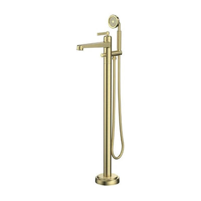 Abbey Brushed Gold Freestanding Bath Shower Mixer Tap N23