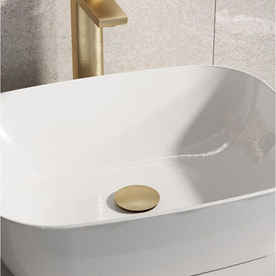 Brushed Gold Basin Push Button Waste - Unslotted