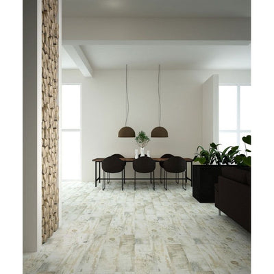 Hana White Wash Wood Effect Tile - 150x900mm