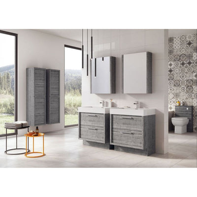 Hermoine 750mm Floor Standing Vanity Unit & Basin - Grey Ash