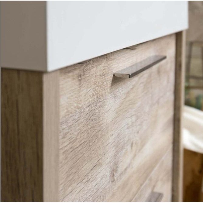 Hermoine 750mm Floor Standing Vanity Unit & Basin - Light Sawn Oak