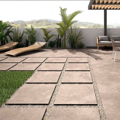 Laguna Beach Beige Stone Effect Outdoor Porcelain Tile – 610x610mm