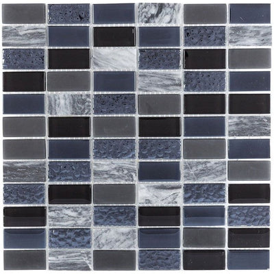 Lacey Dark Linear Mosaic - 300x300mm