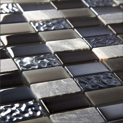 Lacey Dark Linear Mosaic - 300x300mm