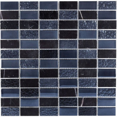 Leah Black Lead Linear Mosaic - 300x300mm