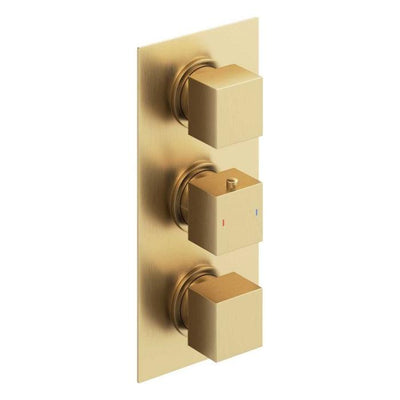 Liberty Square Triple Outlet Shower Pack - Brushed Gold