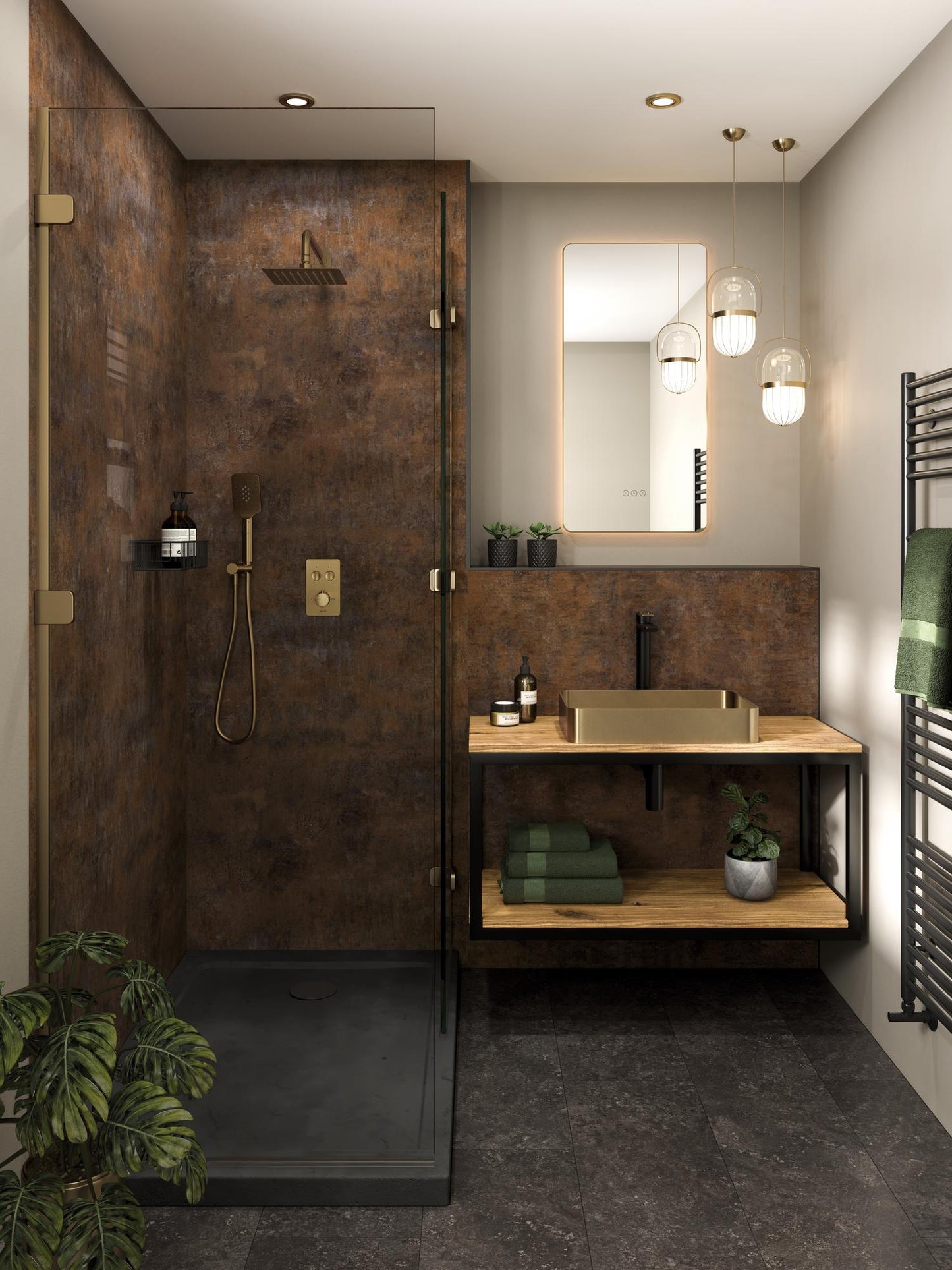 Abode Iox 500x350mm Tablet Steel Brass Basin