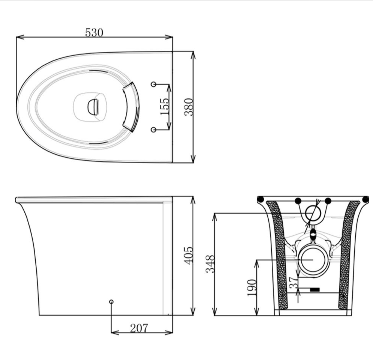 Lilly Rimless Back to Wall Toilet