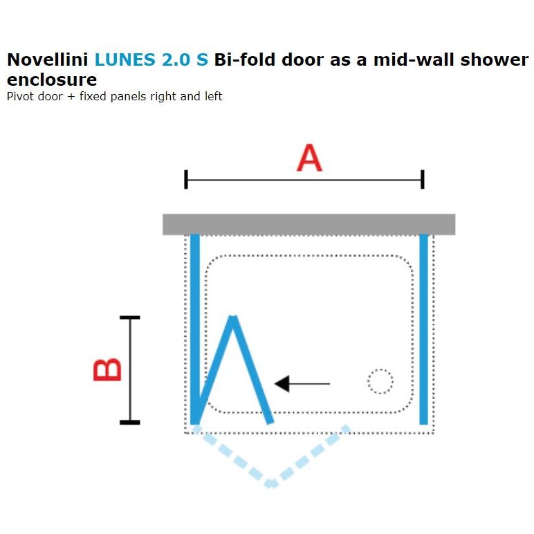 Novellini LUNES 2.0 S bi-folding shower door In White