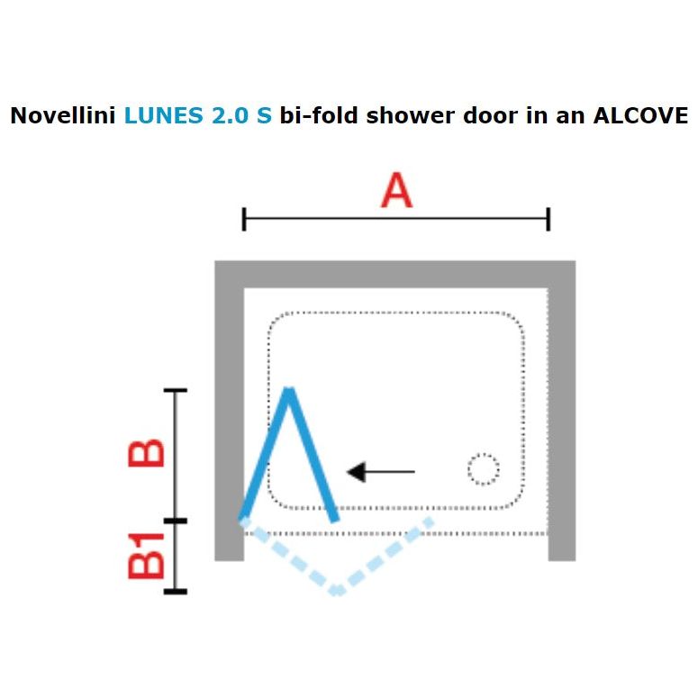 Novellini Lunes 2.0 S Folding Shower Door - Silver