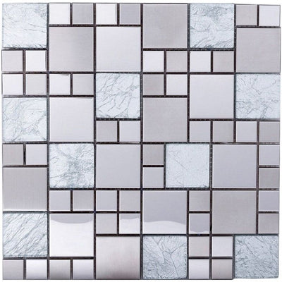 Lydia Random Silver Modular Mosaic - 300x300mm