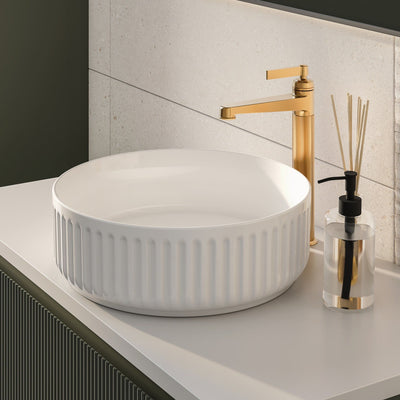 Michelle Ribbed Round Countertop Basin N23