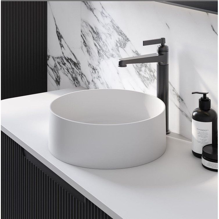 Michael Countertop Stone Basin Matt White N23