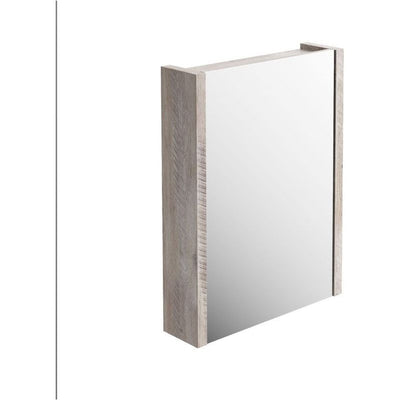 Hermoine 500mm Single Mirrored Cabinet - Light Sawn Oak