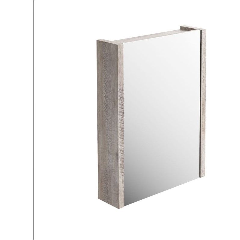 Hermoine 600mm Single Mirrored Cabinet - Light Sawn Oak
