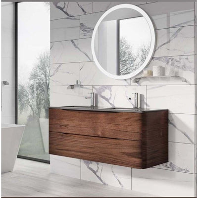 Montana 1200mm Wall Hung Vanity Unit in Rosewood & Grey Glass Basin