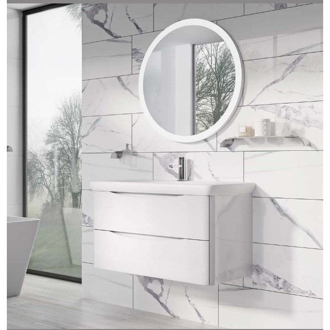 Montana 900mm Wall Hung Vanity Unit in Gloss White & Link Resin Basin