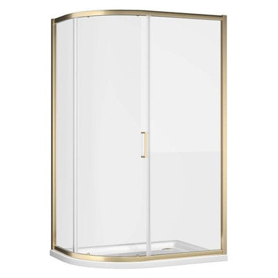 Murphy Brushed Gold Sliding Shower Door Quadrant - 1200x900mm