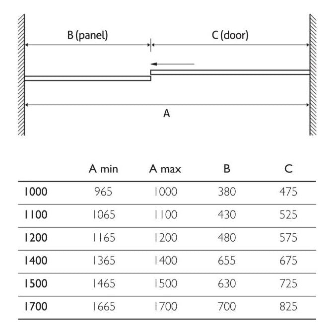 Navy 1000mm Sliding Shower Door