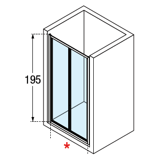 Novellini LUNES 2.0 S bi-folding shower door In Chrome