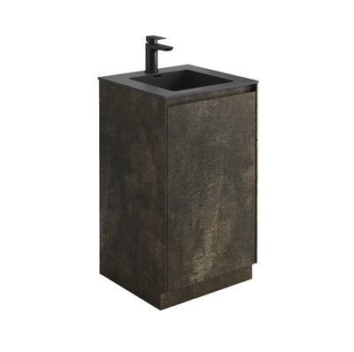 Oscar 500mm Floor Standing Vanity Unit Metallic & Black Basin