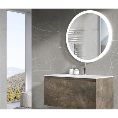 Oscar Wall Mounted Vanity Unit Metallic & White Resin Basin 900mm