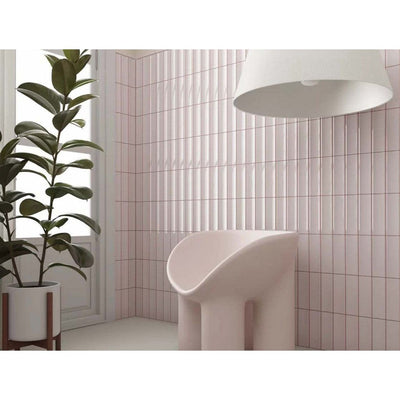 Alicante In Fair Pink Gloss Ceramic Tile - 200x65mm N23