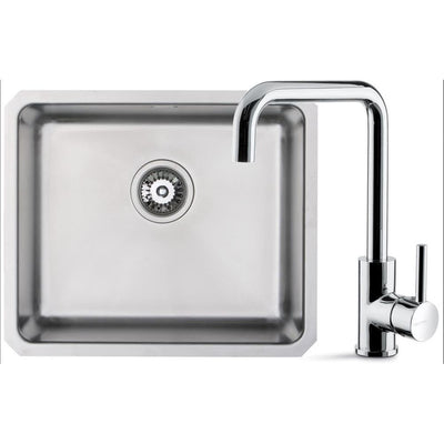 Prima+ Large 1.0B R25 Undermount Sink & Riace Single Lever Tap Pack PPR8043