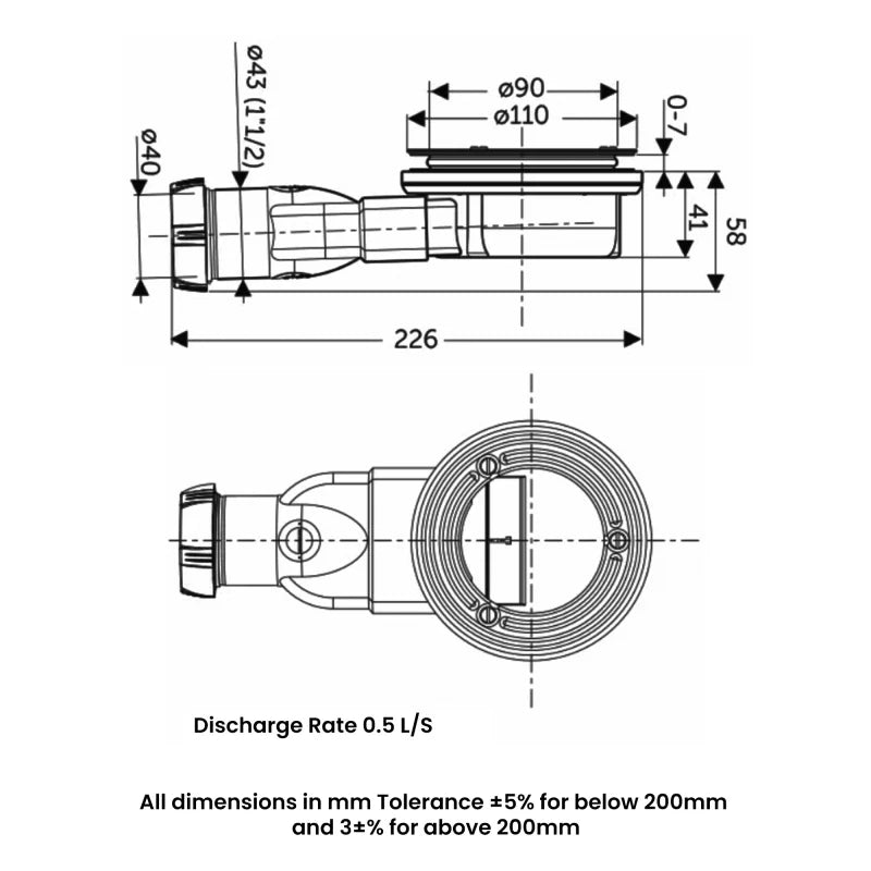 RAK Feeling Shower Tray Drain Membrane Waste
