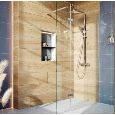 Roman Wetroom Walk in Glass Screens with Hinged Panel - 1000 + 350mm