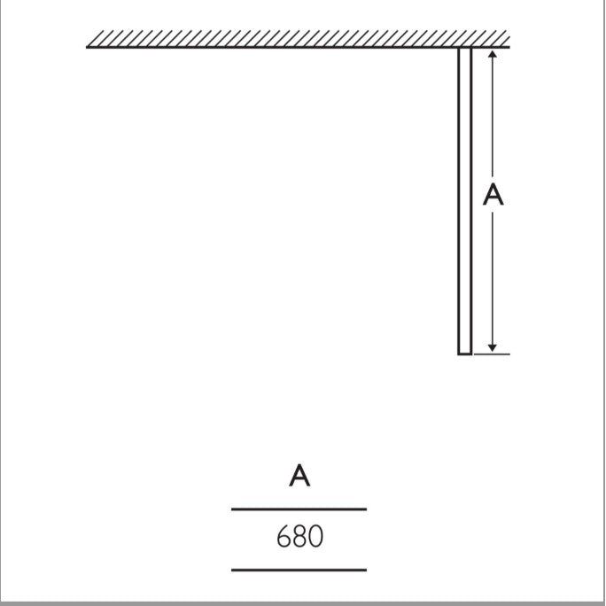 Roman Wetroom Walk in Glass Screens Side/End Panel - 680mm only