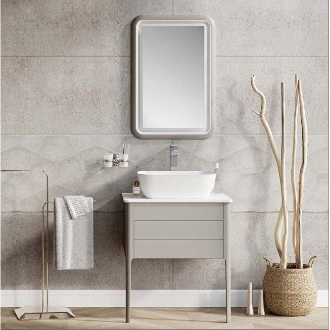 Sarah 650mm Vanity Unit in French Grey inc worktop with no tap holes