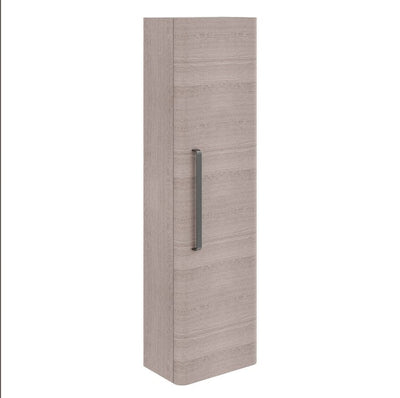 Elsa Wall Mounted Tall Storage Cabinet in Stone Grey with Gunmetal Handle