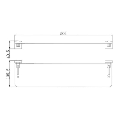 Maryland Chrome Single Glass Shelf