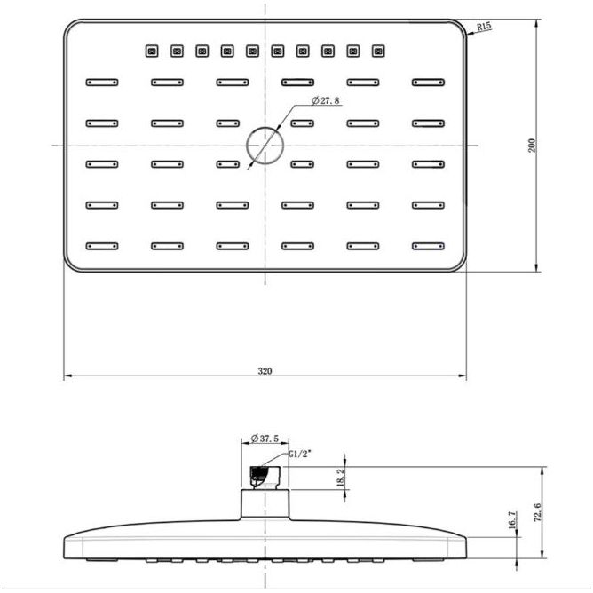 Monaco Square Shower Head