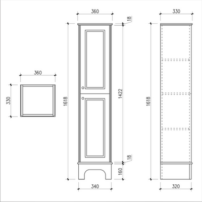 York Floor Standing Tall Storage Unit in Matt White