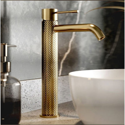Chelsea Champagne Gold Textured Tall Basin Tap